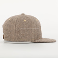 Wholesale Custom High Quality 6 Panel Woven Patch Logo Herringbone Snapback Hat Cap